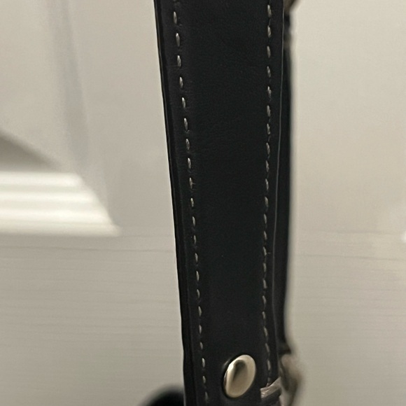 👜Vintage Coach Madison Audrey purse black genuine leather purple interior NWOT - Picture 8 of 13